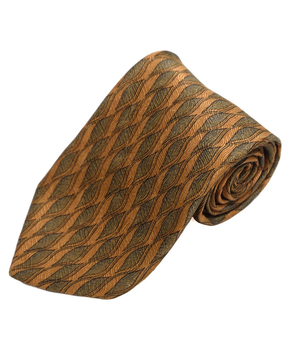 Vintage Tom James Royal Classic Gold 100% Silk Necktie Tie
